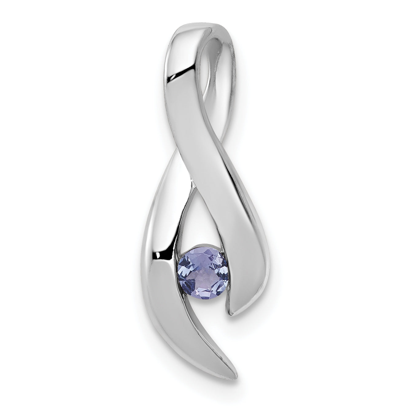 14k White Gold 3mm Tanzanite Pendant
