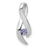 14k White Gold 3mm Tanzanite Pendant