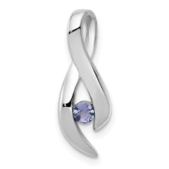 14k White Gold 3mm Tanzanite Pendant