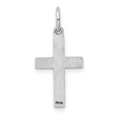 14K White Gold Laser Designed Cross Pendant