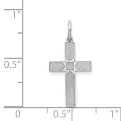 14K White Gold Laser Designed Cross Pendant