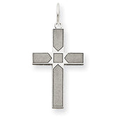 14K White Gold Laser Designed Cross Pendant