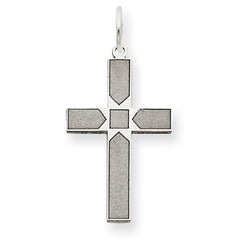 14K White Gold Laser Designed Cross Pendant
