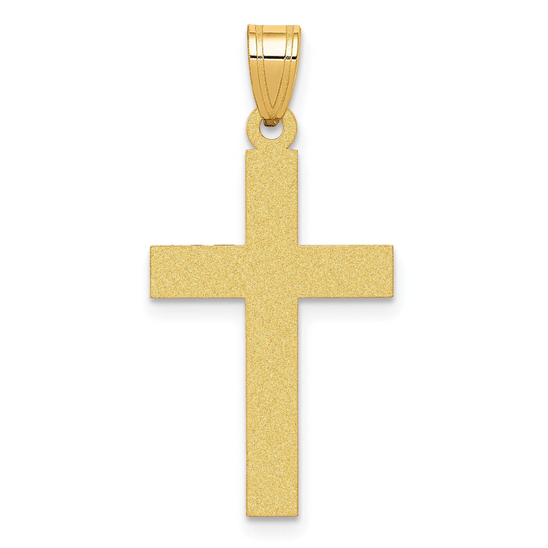 14k Sandblasted Cross Pendant