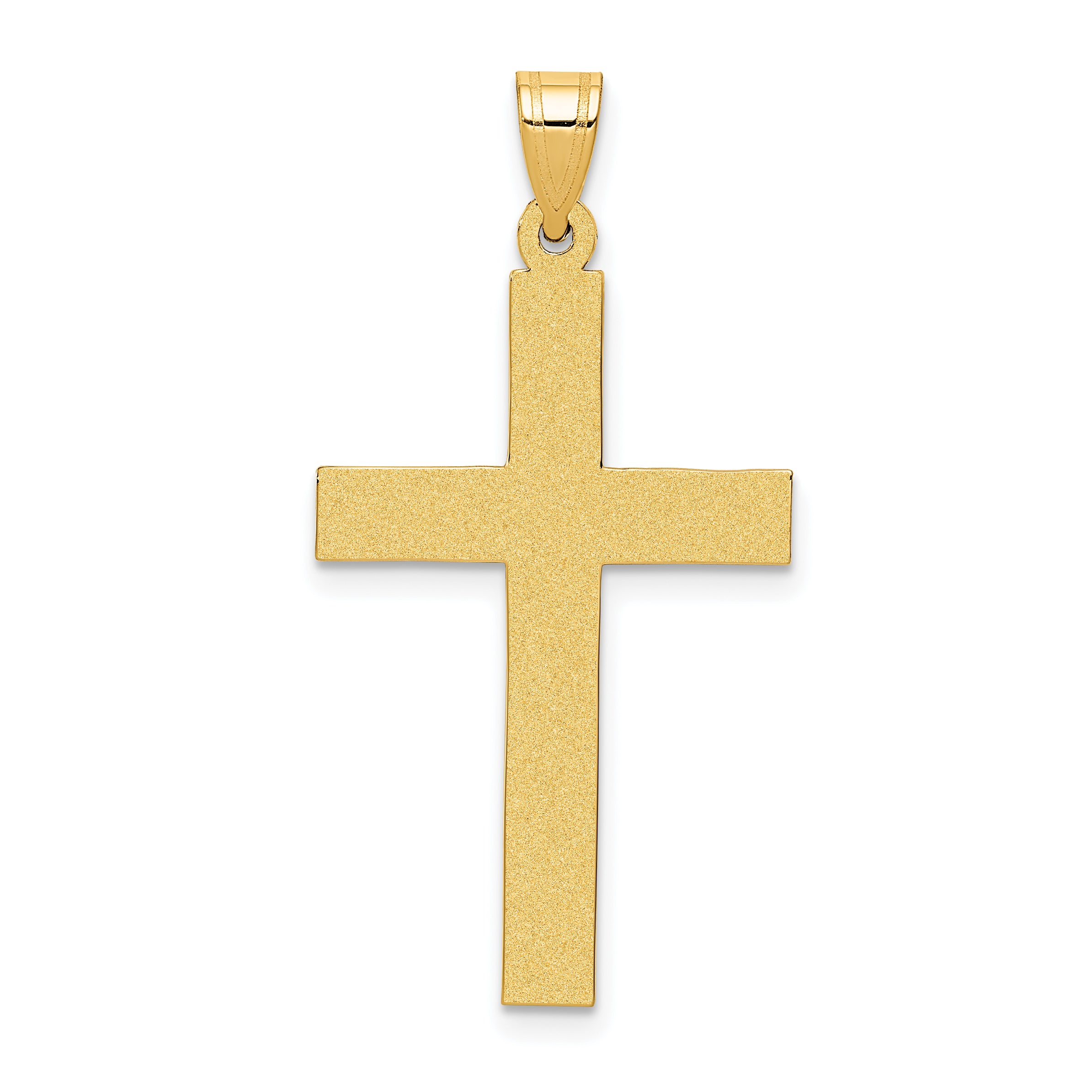 14k Sandblasted Cross Pendant