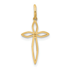 14K Laser Designed Passion Cross Charm
