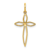 14K Laser Designed Passion Cross Charm