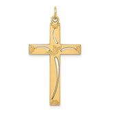 14K Laser Designed Cross Pendant