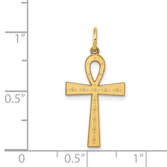 14K Laser Designed Ankh Cross Charm