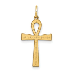 14K Laser Designed Ankh Cross Charm