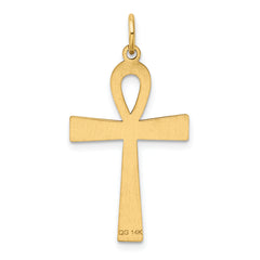 14K Laser Designed Ankh Cross Pendant