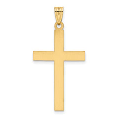 14K Solid Laser Etched Cross Pendant