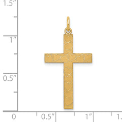 14K Laser Designed Cross Pendant