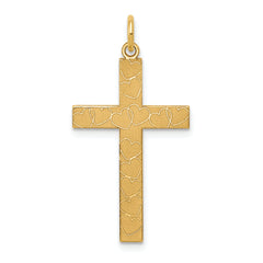 14K Laser Designed Cross Pendant