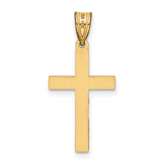 14K Florentine Satin Cross Pendant