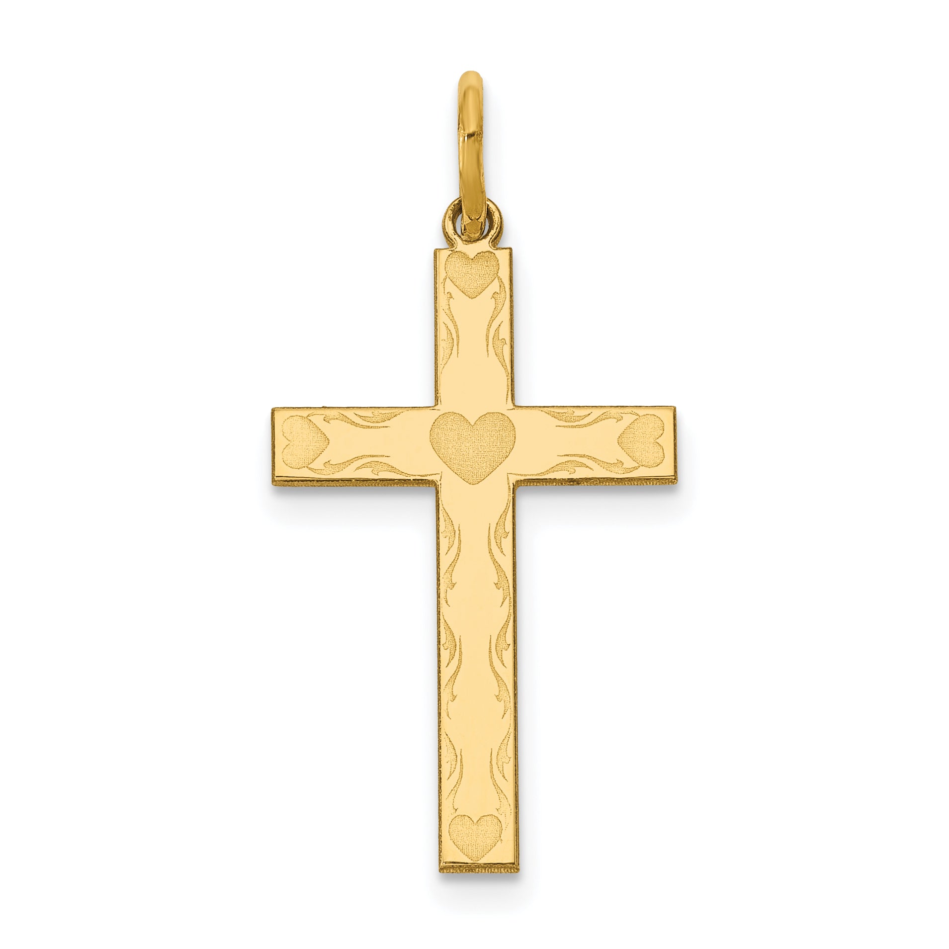 14K Laser Designed Cross Charm