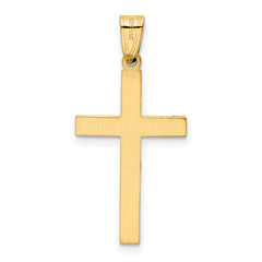 14K Solid Laser Etched Cross Pendant