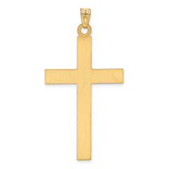 14K Solid Laser Etched Cross Pendant