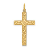 14K Laser Designed Cross Pendant