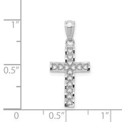 14K White Gold Cross Pendant