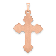 14K Rose Gold Fleur de Lis Cross Pendant