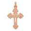 14K Rose Gold Fleur de Lis Cross Pendant