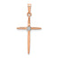 14k Rose Gold Diamond Cross Pendant