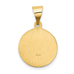 14K Polished and Satin Our Lady of Sorrows Medal Hollow Pendant