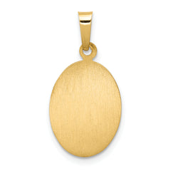 14K Polished and Satin St. Anthony Medal Hollow Pendant