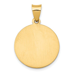14K Polished and Satin St. Barbara Medal Hollow Pendant