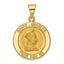 St. Charles Medal Pendant in 14K Yellow Gold, 29mm Satin & Polished - Sophia Jewelers