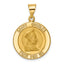 14k Polished and Satin St. Charles Medal Hollow Pendant