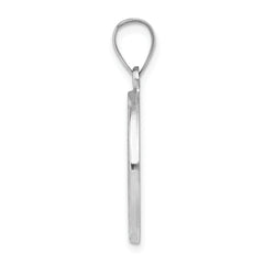 14K White Gold Polished/Satin St Christopher Medal Hollow Pendant