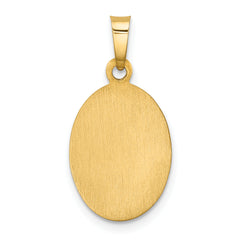 14K Polished and Satin St. Christopher Medal Hollow Pendant