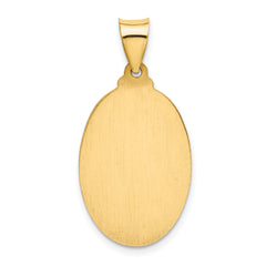 14K Polished and Satin St. Christopher Medal Hollow Pendant