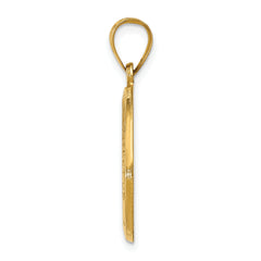 14K Polished and Satin St Christopher Medal Hollow Pendant