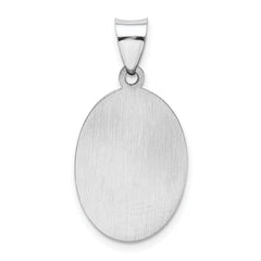 14K White Gold Polished/Satin St Christopher Medal Hollow Pendant