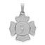 14k White Gold Polished and Satin St Florian Badge Pendant