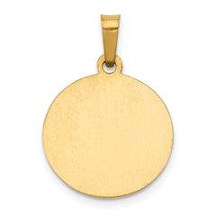 14K Polished and Satin St Gerard Medal Hollow Pendant