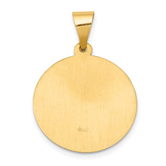 14K Polished and Satin St Gerard Medal Hollow Pendant