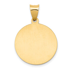 14K Polished and Satin St John Baptist Medal Hollow Pendant