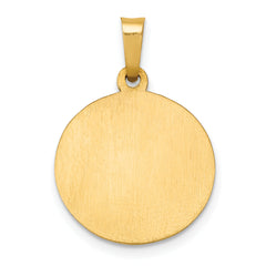 14K Polished and Satin St Joseph Medal Hollow Pendant