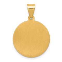 14K Polished and Satin St Joseph Medal Hollow Pendant