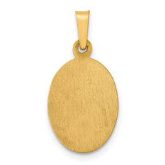 14K Polished and Satin St Jude Thaddeus Medal Hollow Pendant
