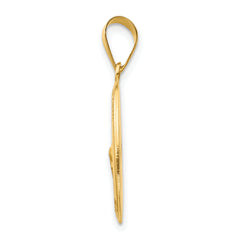 14K Polished and Satin St Jude Thaddeus Medal Hollow Pendant