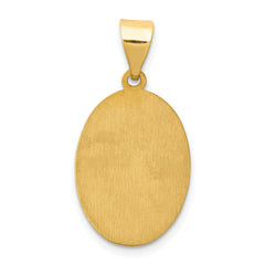 14K Polished and Satin St Jude Thaddeus Medal Hollow Pendant