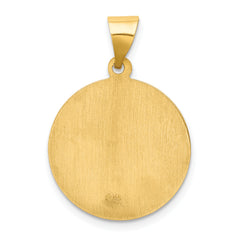 14K Polished and Satin St Lucy Medal Hollow Pendant