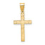 14k Etched Floral Cross Pendant