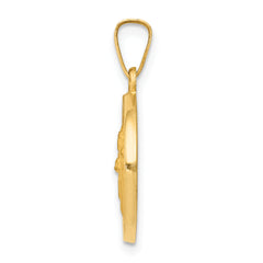 14K Polished and Satin St Patrick Medal Hollow Pendant