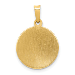 14K Polished and Satin St Patrick Medal Hollow Pendant